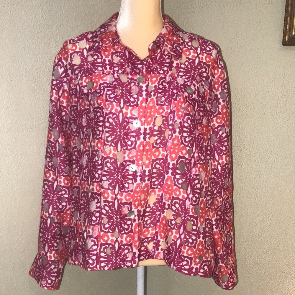 Ruby Rd. Purple & Pink Lightweight Jacket Size 16